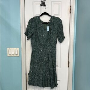 LOFT Green Paisley Midi Dress